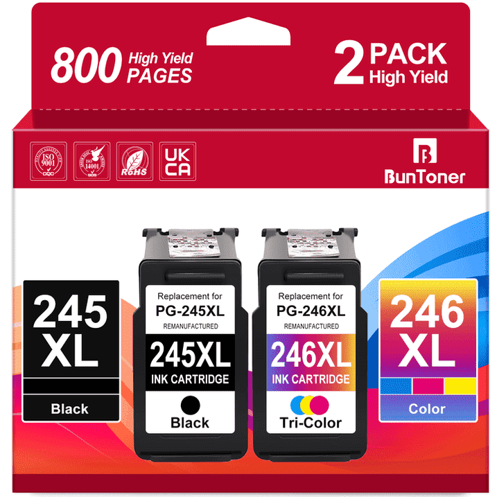 245xl 246xl Combo Pack for Canon Ink 245 and 246 for Pixma MG2522 2520 MX490 TS3322 TR4522 TR4520 Printer