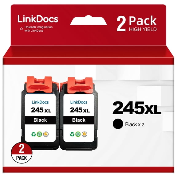 245XL Ink Cartridge Replacement for Canon 245 XL PG-243 PG-245 XL Black Work for PIXMA TR4520 MX492 TS3122 MX490 MG3022 MG2522 MG2920 MG2420 MG2520 MG2922 MG2924 MG3029 Printer (2 Black)