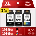 thumbnail image 1 of 245XL Ink Cartridges Compatible for Canon ink 245 246 Ink Cartridges for Canon PIXMA MG2522 TS3122 MX492 MX490 TR4500 TR4520 TS3322 Printer (3-Pack, Black, Tri-Color), 1 of 7