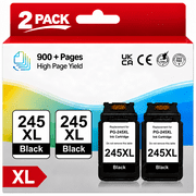 245XL Ink Cartridge for Canon ink 245 Black Ink for Pixma TR4520 MX490 492 Ip2820 TS202 302 3327 MG2420 2520 2555 3020 ( 2 Black)