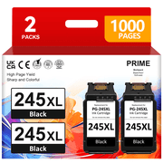 245XL Ink Cartridge for Canon 245 Black Ink for Pixma TR4520 MX490 492 Ip2820 TS202 302 3327 MG2420 2520 2555 3020 ( 2 Black)