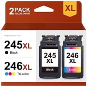 245XL Ink cartridge Compatible for canon ink 245 and 246 for Canon PIXMA MG2525 Printer (Black, Tri-Color)
