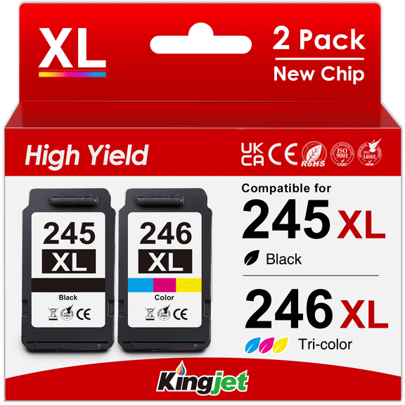 245XL Ink for Canon Ink 245 and 246 for PIXMA MG2522 2520 TS3122 MX490 492 TR4520 (Black, Tri-Color)