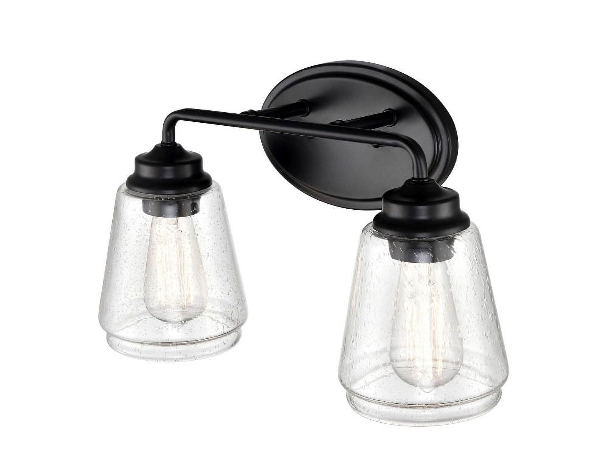 Elegant Matte Black 2-Light Vanity Fixture for Bathroom