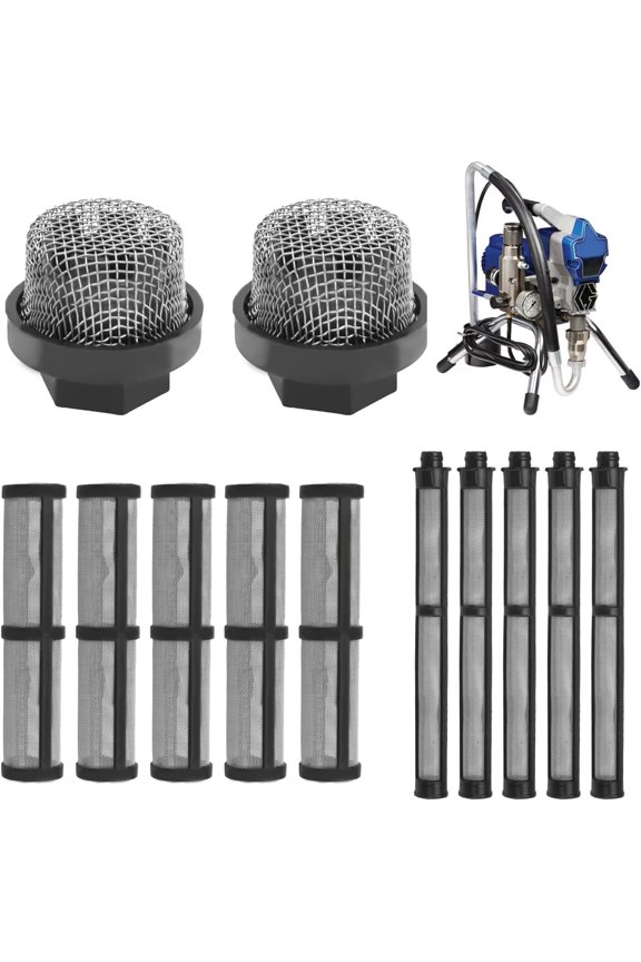 246385 246384 287032 Filter Set Replacement for Graco 390 395 490 495 495 595 3400 Airless Spray Filter Screen Set Pump Inner Core Filter Screen Suction Pipe Filter Screen Spray Gun Filter Screen