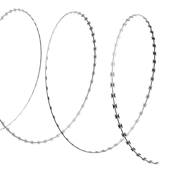 246FT Razor Barbed Wire Fencing - 5 Rolls Galvanized Razor Ribbon Barbed Wire for Garden Security & Property Protection