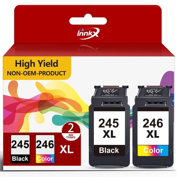 246XL 245XL Ink Cartridges for Canon Ink 245 246 for Canon 245 XL 246XL for Canon PIXMA MG2522 TS3122 MX492 MX490 TR4500 TR4520 TS3322 TR4522 MG2500 Printer (Black, Tri-Color)