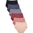 thumbnail image 1 of 247 Frenzy 247-LP7377PR-XL Womens Essentials Mamia Solid Brief Panty, Multi Color - Extra Large - Pack of 6, 1 of 1