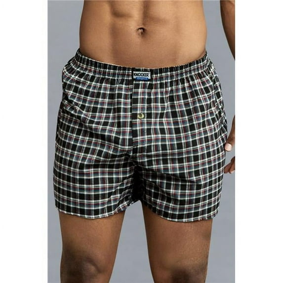 247 Frenzy 247-TB4500-XL Mens Essentials Knocker Button Fly Cotton Boxers Shorts, Extra Large - Pack of 3