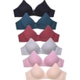 thumbnail image 1 of 247 Frenzy 24F-BR4242N4-38B Women Essentials Mamia Full Coverage Wire-Free Cotton Blend Bras, Assorted Color - Size 38B - Pack of 6, 1 of 1