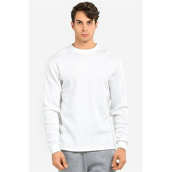 247 Frenzy KHT001-WHT 3X Mens Essentials Cottonbell Thermal, White - 3XL