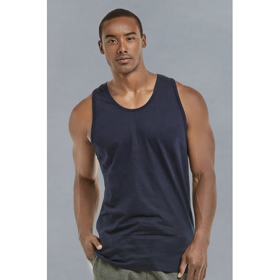 247 Frenzy Men's Essentials Knocker Cotton Tank Top - Navy * WALMART EXCLUSIVE *