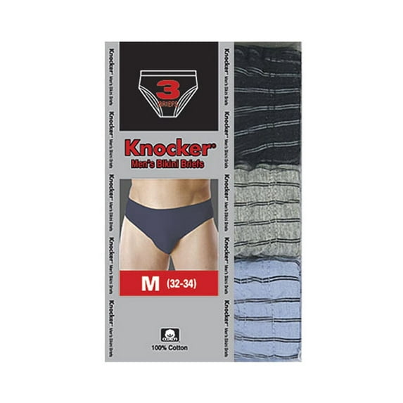 247 Frenzy Men's Essentials Knocker PACK OF 3 Striped Bikini Briefs MB705_3PK_STR (SM)