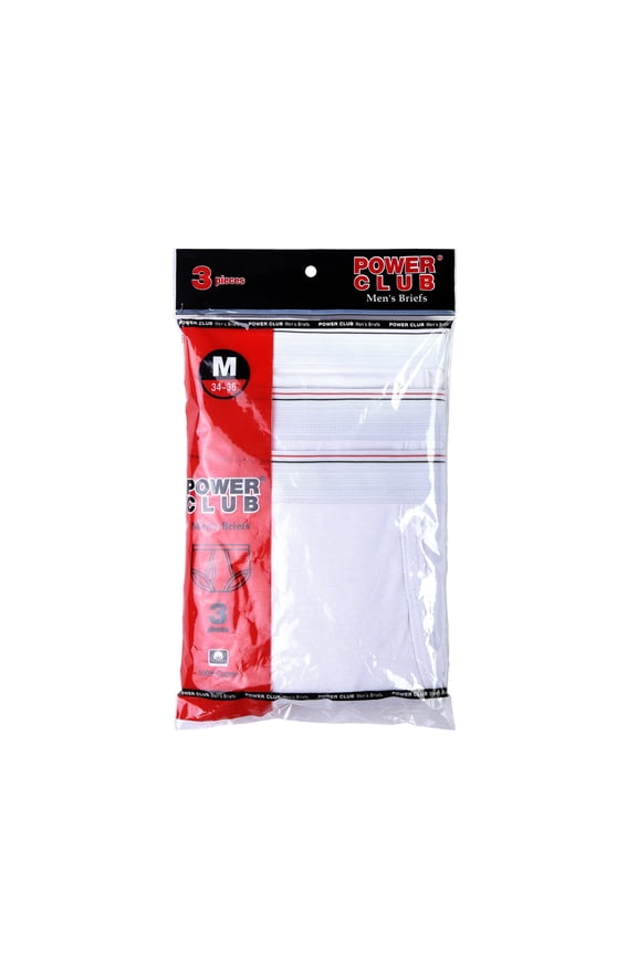 Men's Essentials Knocker PACK OF 3 White Briefs, Size XL
