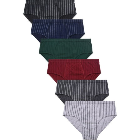 247 Frenzy Men's Essentials Knocker PACK OF 6 Striped Bikini Briefs MB705_6PK_STR (LG)