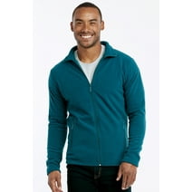 247 Frenzy Men's Essentials Knocker Polar Fleece Full Zip Sweater Jacket - Teal