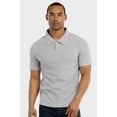 thumbnail image 1 of 247 Frenzy Men's Essentials Knocker Solid Short Sleeved Slim Fit Polo Shirt - Heather Gray, 1 of 4