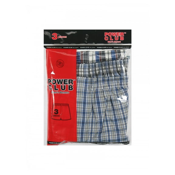 247 Frenzy Men's Essentials Power Club PACK OF 3 Stretch Plaid Classic Fly Boxers , Size 2XL PCB3500_3PK (2X)
