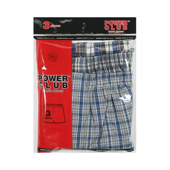 247 Frenzy Men's Essentials Power Club PACK OF 6 Stretch Plaid Classic Fly Boxers , Size SM PCB3500_6PK (SM)