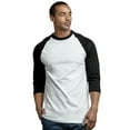 thumbnail image 1 of 247 Frenzy Men's Essentials Top Pro 3/4 Sleeve Raglan Baseball Tee - Black White, 1 of 3