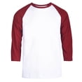 thumbnail image 1 of 247 Frenzy Men's Essentials Top Pro 3/4 Sleeve Raglan Baseball Tee - Burgundy White, 1 of 2