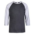 thumbnail image 1 of 247 Frenzy Men's Essentials Top Pro 3/4 Sleeve Raglan Baseball Tee - Heather Charcoal Gray, 1 of 2