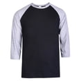 thumbnail image 1 of 247 Frenzy Men's Essentials Top Pro 3/4 Sleeve Raglan Baseball Tee - Heather Gray Black, 1 of 3