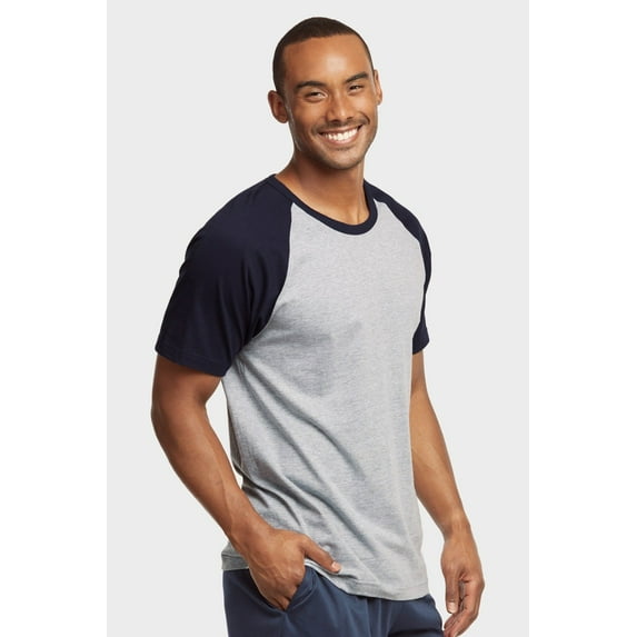 247 Frenzy Men's Essentials Top Pro Long Sleeve Baseball Tee - Navy Light Gray