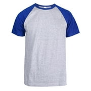 247 Frenzy Men's Essentials Top Pro Long Sleeve Baseball Tee - Royal Blue Heather Gray