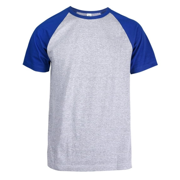 247 Frenzy Men's Essentials Top Pro Long Sleeve Baseball Tee - Royal Blue Heather Gray