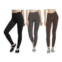 247 Frenzy Women's Active Essentials PACK OF 3 Sofra Stretch Fleece Lined Ankle Length Solid Leggings - Black, Charcoal Gray, Coffee