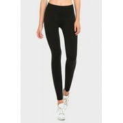 247 Frenzy Women's Active Essentials Sofra Stretch Fleece Lined Ankle Length Solid Leggings - Black TX700_BLK