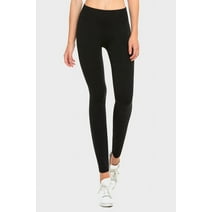 247 Frenzy Women's Active Essentials Sofra Stretch Fleece Lined Ankle Length Solid Leggings - Black