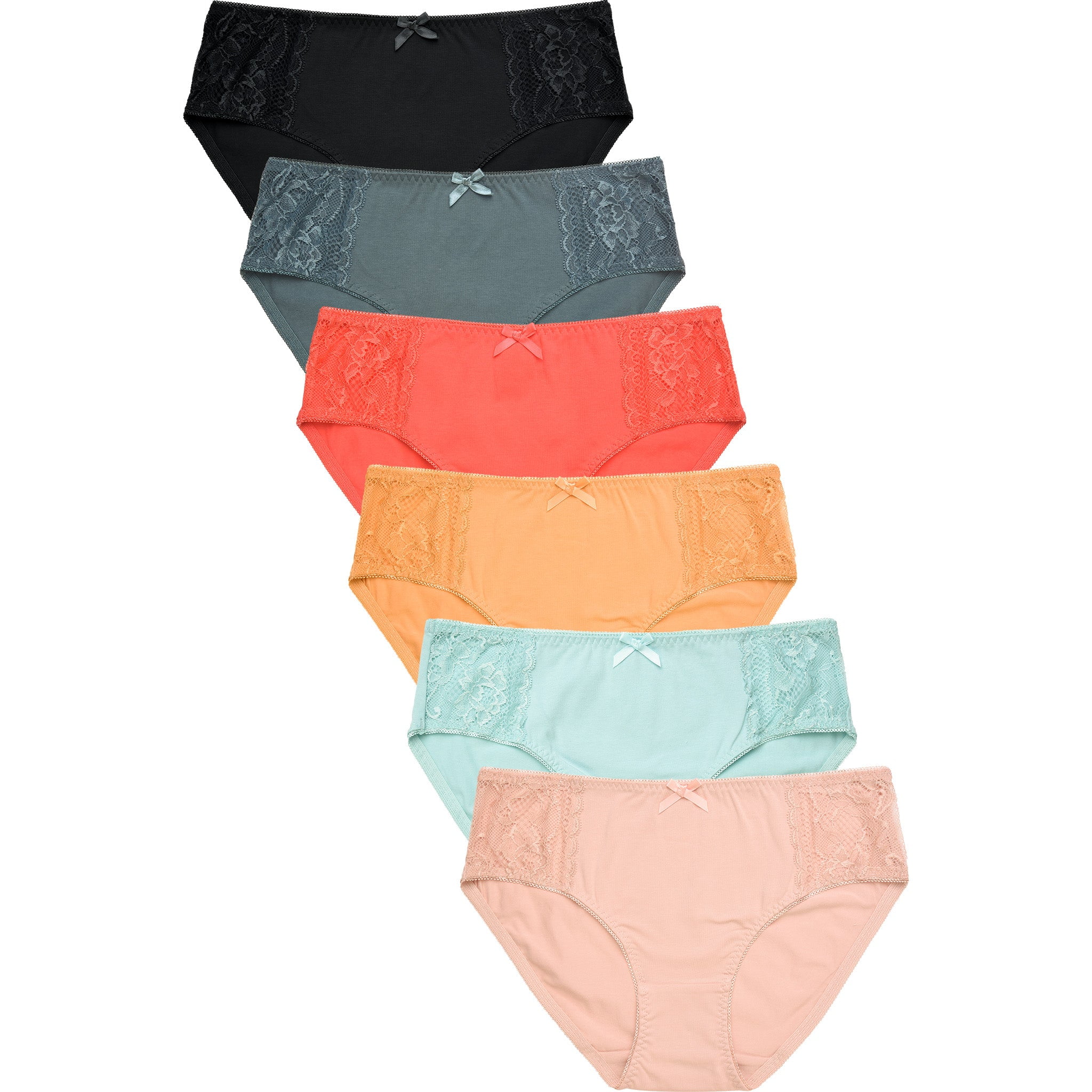 247 Frenzy Women's Essentials PACK OF 6 Cotton Stretch Brief Panty