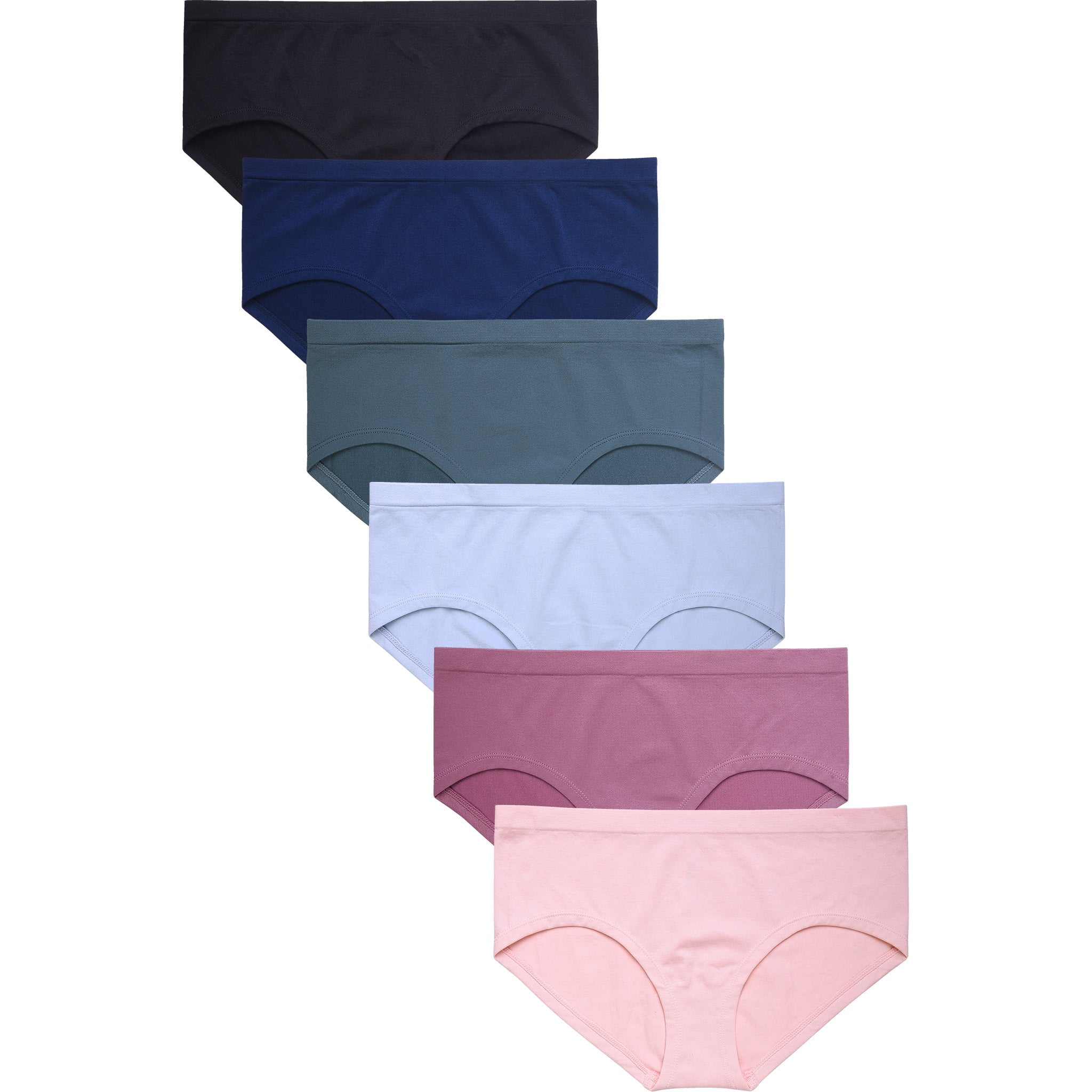 Elle Women's Seamless Hipster Panties - Premium Quality 6-Pack  Nylon/Spandex with Printed Waistband at  Women's Clothing store