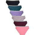thumbnail image 1 of 247 Frenzy Women's Essentials PACK OF 6 Sofra or Mamia Assorted Cotton Blend Stretch Solid Panty Underwear LP1636CK, 1 of 3