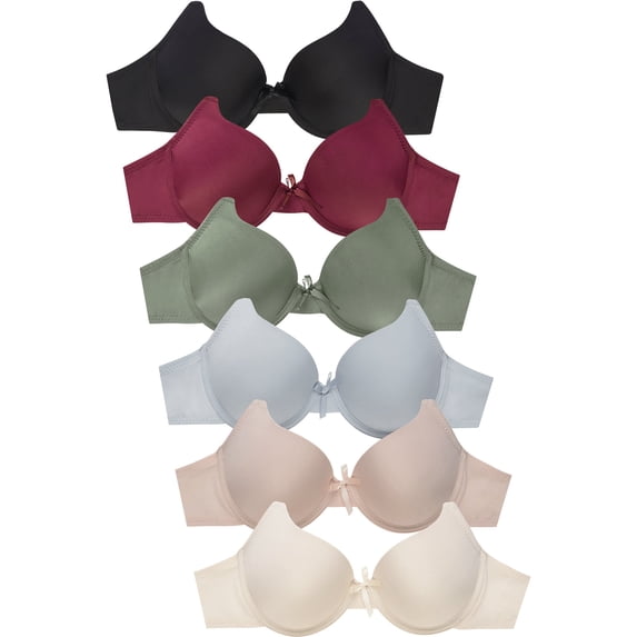 247 Frenzy Women's Essentials Sofra PACK OF 6 Full Coverage Solid Bras