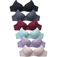 thumbnail image 1 of 247 Frenzy 247FA-BR4445P-36C Womens Essentials Full Coverage Solid T-Shirt Bras - Missy & Plus - Size 36C - Pack of 6, 1 of 4