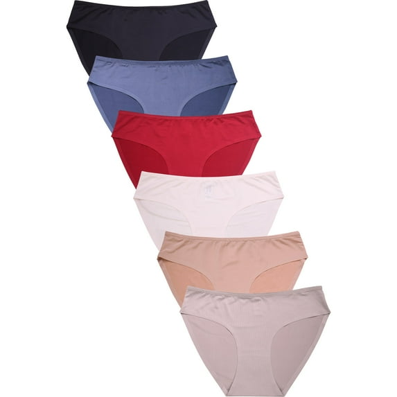 247 Frenzy Women's Essentials Sofra PACK OF 6 Solid Bikini Panty Underwear LP7269PK3