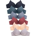thumbnail image 1 of 247 Frenzy Women's Essentials Sofra or Mamia PACK OF 6 Full Coverage Solid Double Push Up T Shirt Bras, 1 of 2