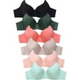 thumbnail image 1 of 247 Frenzy Women's Essentials Sofra or Mamia PACK OF 6 Full Coverage Solid T Shirt Bras, 1 of 2