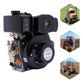 247CC 4-Stroke Air-Cooled Single Cylinder Direct Injection Diesel Engine, 3.6kW Hand Start Aluminum Alloy Motor for Water Pump Tiller Road Cutter