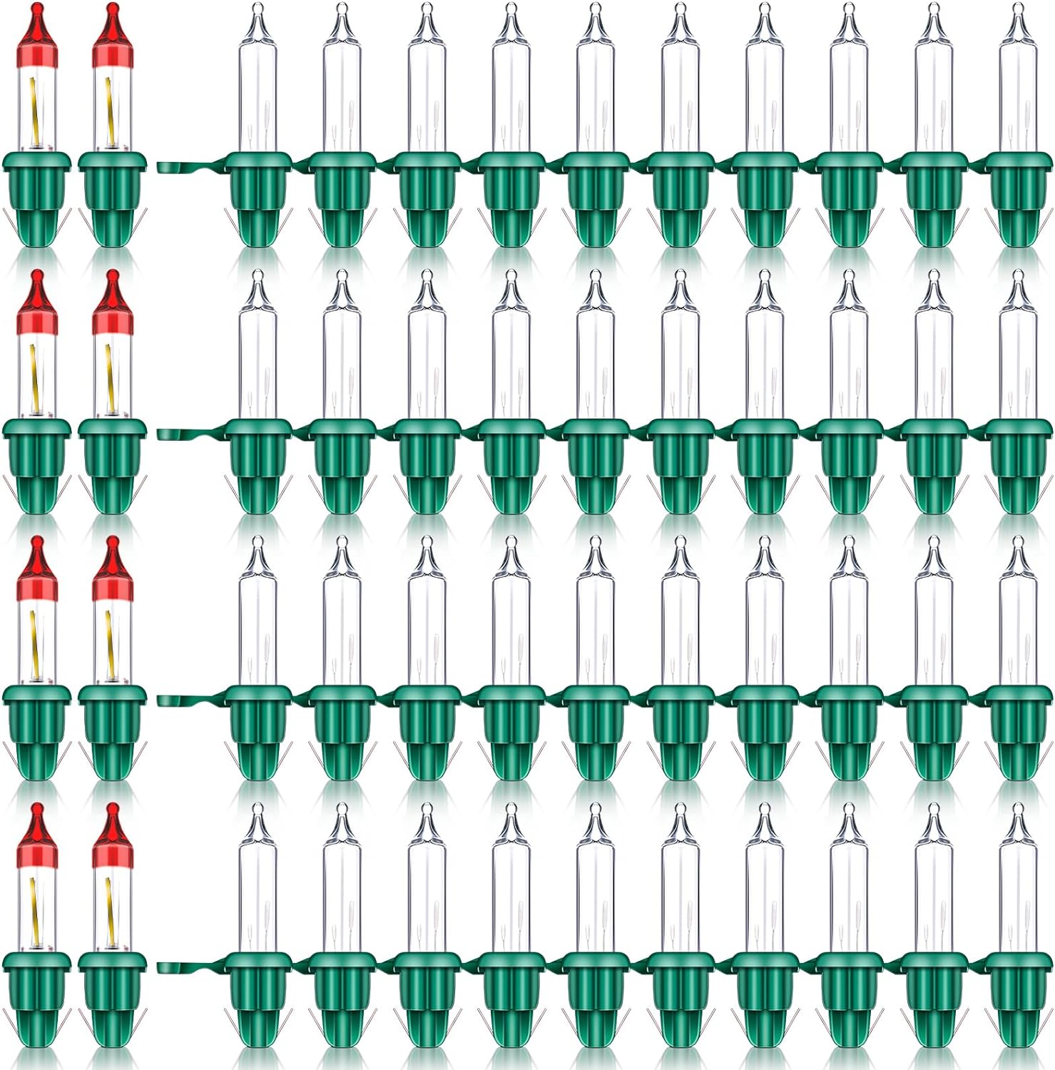 248 Pcs Christmas Replacement Clear Bulbs Mini Clear Flasher