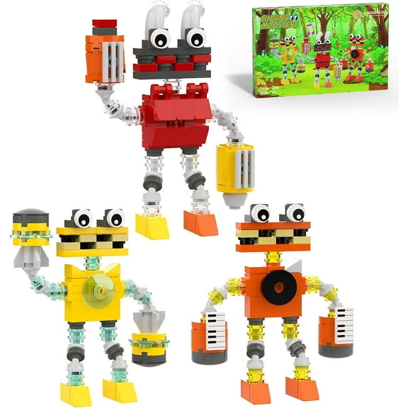 248 Pcs Singing Monsters Toys Building Blocks, 3 Sets Wubbox, Epic Wubboox,Rare Wubbox Action Figure Model Plush Sing Monsters Animal Figure Doll Supernatural Monster Building Toy for Fans Boys Girls