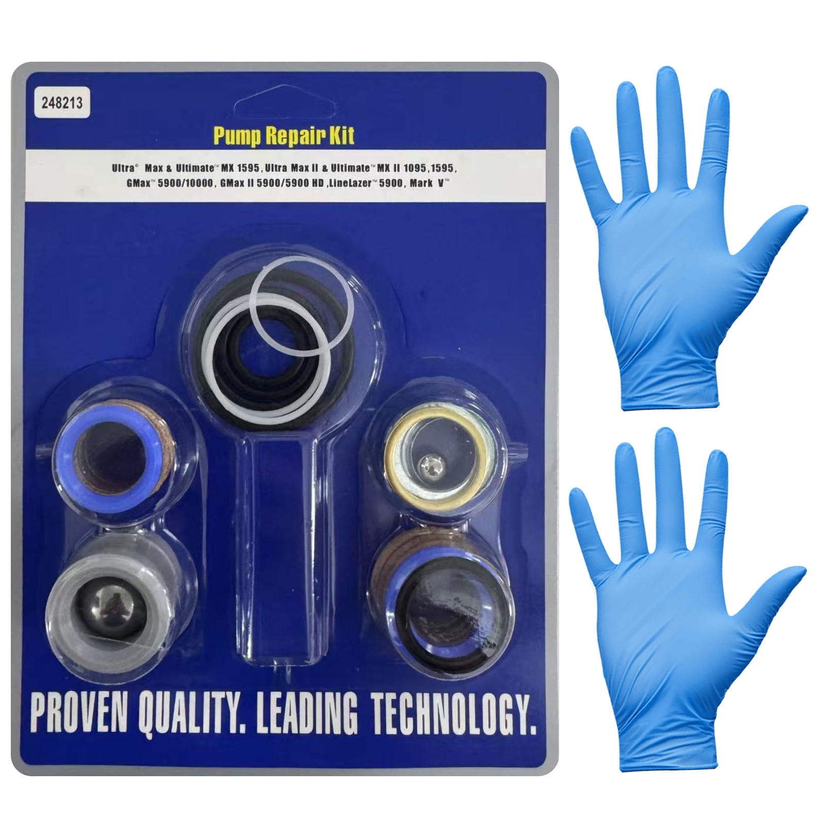 248213 Pump Repair Kit with Disposable Gloves fit for Graco UltraMax II ...