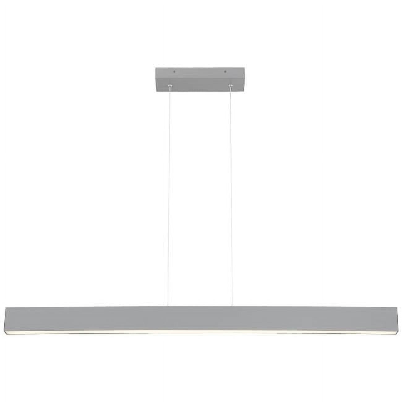Sleek Silver Streamline 42W LED Linear Glass Pendant