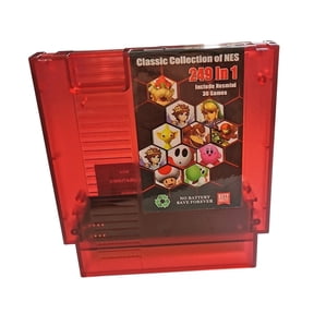 249in1 Classic Collection for Nes Multi Games Cartridge 8 Bit Red Transparent +30 mini