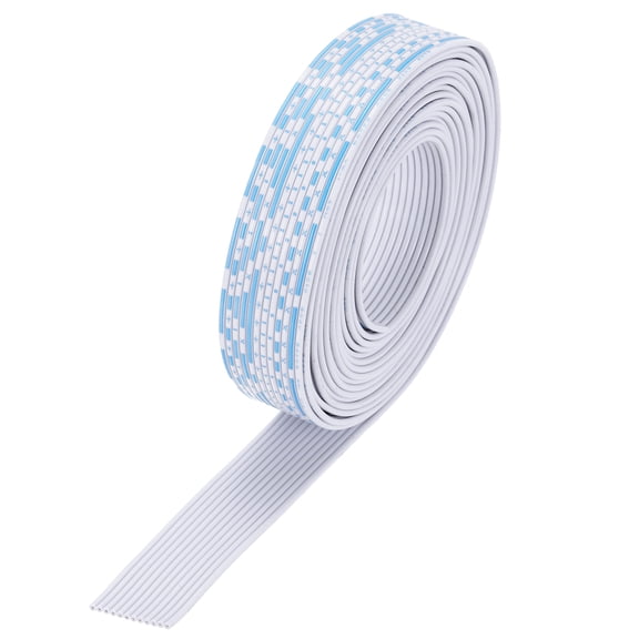 24AWG IDC Wire Flat Ribbon Cable 3 m/9.8ft Length 1.3mm Pitch 12 Pin Blue and White