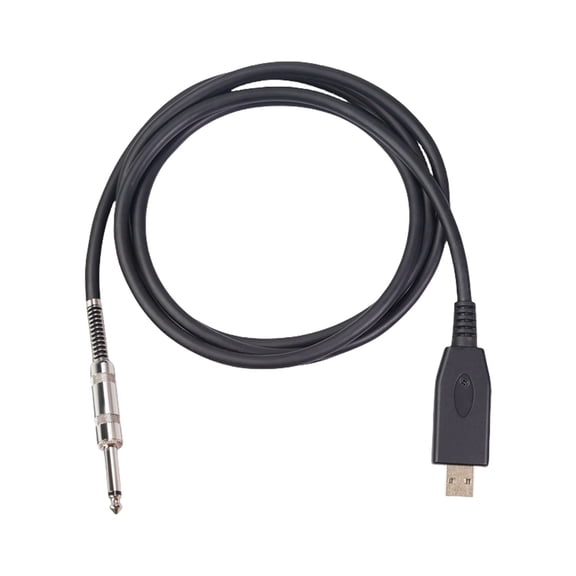 24AWG USB Cable For Electric Guitars USB2.0 to 6.35mm Studio Recording Solution 44.1kHz/48kHz Sampling