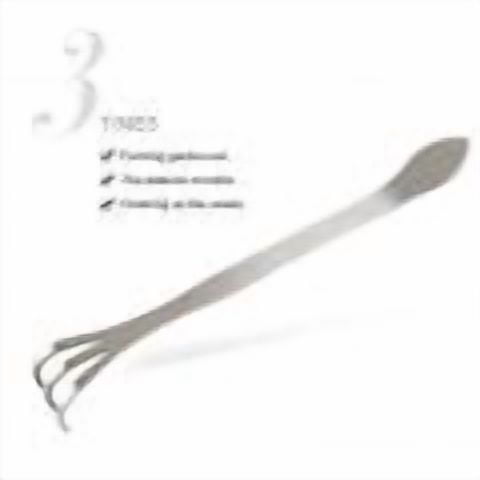 24CM Stainless Steel 3 Tines Plants Pot Rake Gardening Cultivator Soil Farming Tools